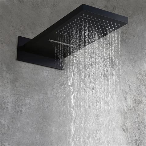 Luxury Modern Minimalist Wall Mounted 2-Function Rainfall & Waterfall ...