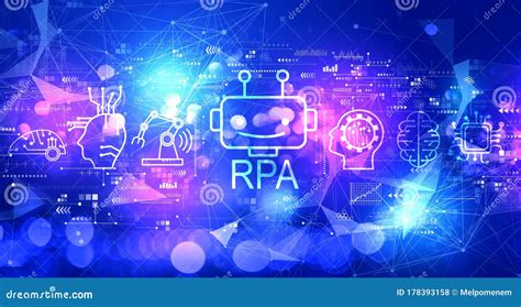 Robotic Process Automation Concept with Technology Light Background ...