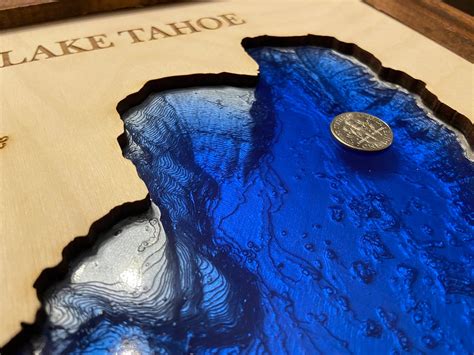 Lake Tahoe 3D Depth Map Bathymetric Epoxy Filled | Etsy