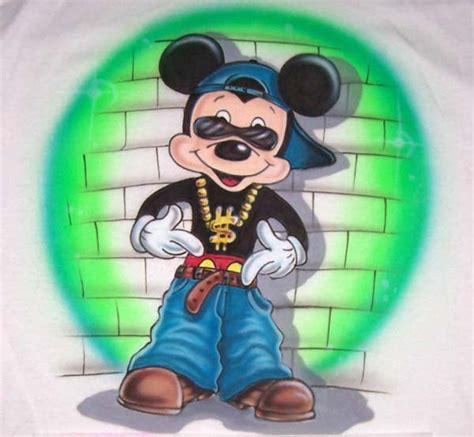 Airbrushed Gangsta Mouse Inspired Personalized Shirt Design