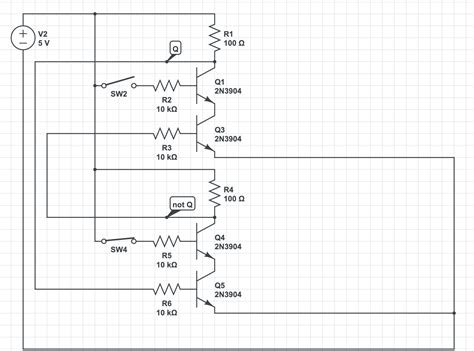 How do I make a NAND SR-latch with transistors - Electrical Engineering ...