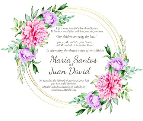 Filipino Wedding Invitation Sample | Onvacationswall.com