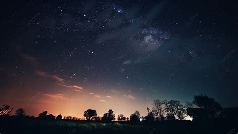 Forest Trees Night Sky Stars Advertising Background, Night, Stars, Starry Sky Background Image ...