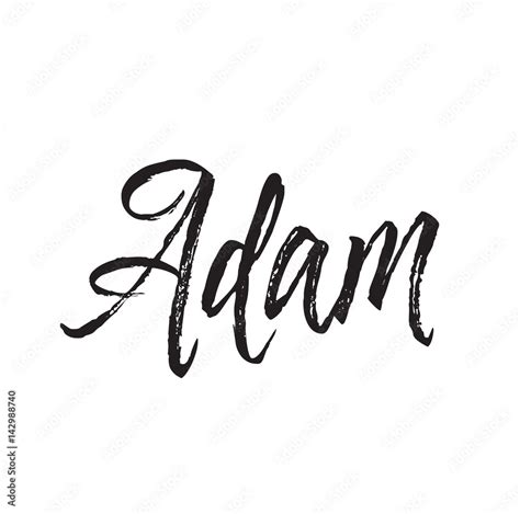 adam, text design. Vector calligraphy. Typography poster. Stock Vector ...