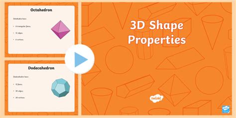 Properties of 3D Shapes PowerPoint - Geometry - Maths