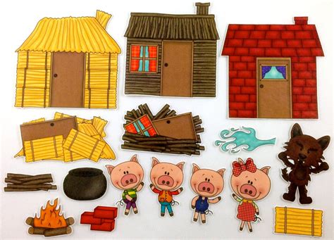 Three Little Pigs Felt Board Story Set by byMaree on Etsy