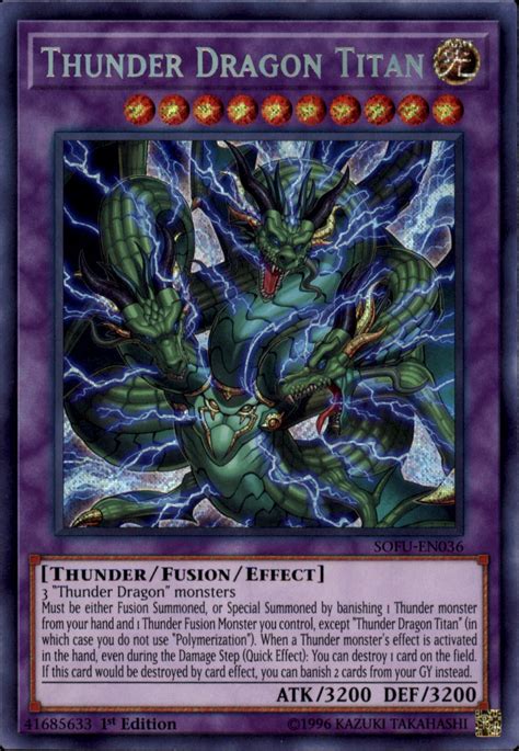 YuGiOh Soul Fusion Thunder Dragon Colossus SOFU-EN036 - Walmart.com ...