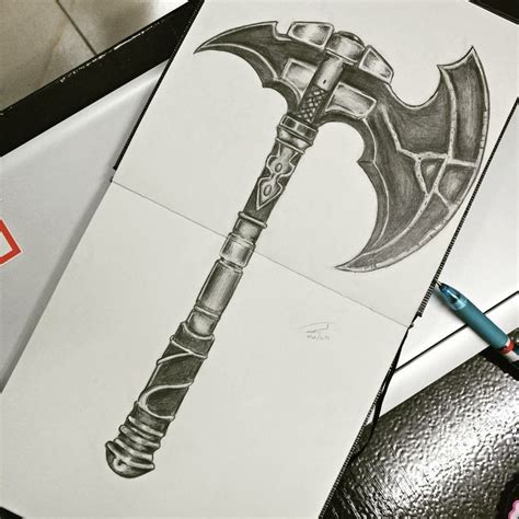 Viking Axe Tattoo Drawings I decided that i wanted this axe to become my contribution so i went ...