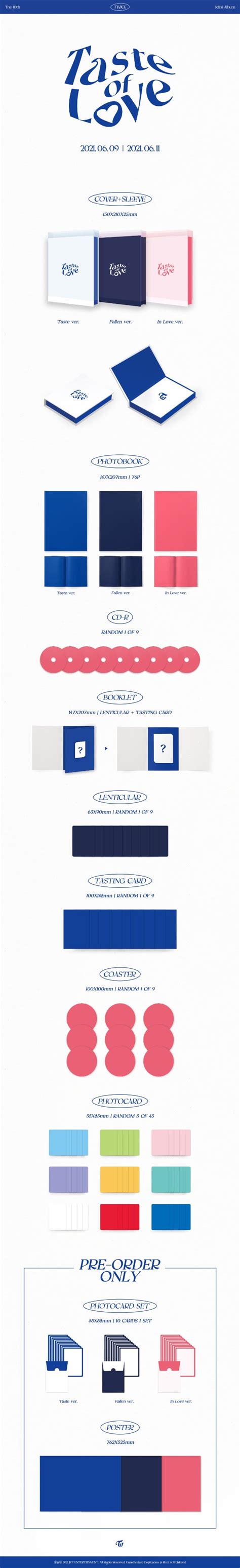 TWICE - The 10th Mini Album: Taste of Love (Album Packaging ...