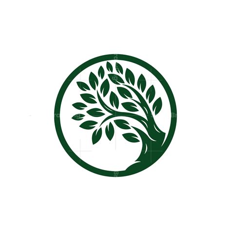 Circle Green Tree Logo Tree Logo | Tree logos, Tree logo design, Green trees