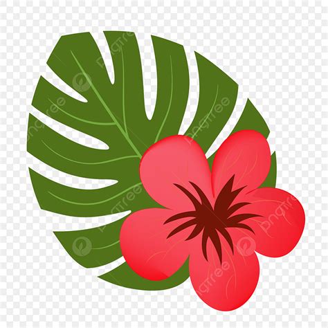 Plant Leaf Clipart Vector, Flower Green Leaf Plant, Red Flower ...