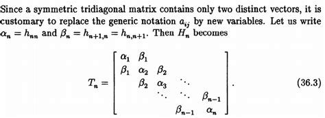 linear algebra - since a symmetric tridiagonal matrix contains only two ...