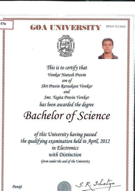 Bachelors Degree Certificate