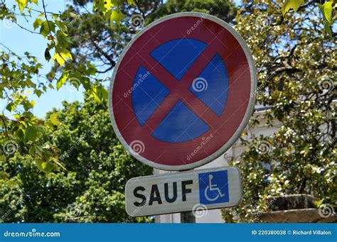 French Road Sign Indicating Parking Reserved for Disabled People Stock Illustration ...