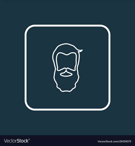 Beard icon line symbol premium quality isolated Vector Image