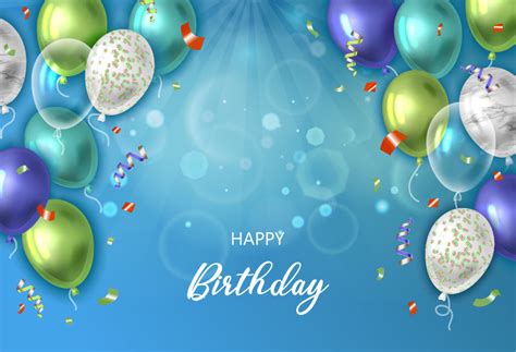 Balloons Custom Happy Birthday Blue Background Photography Backdrop D6 – Dbackdrop