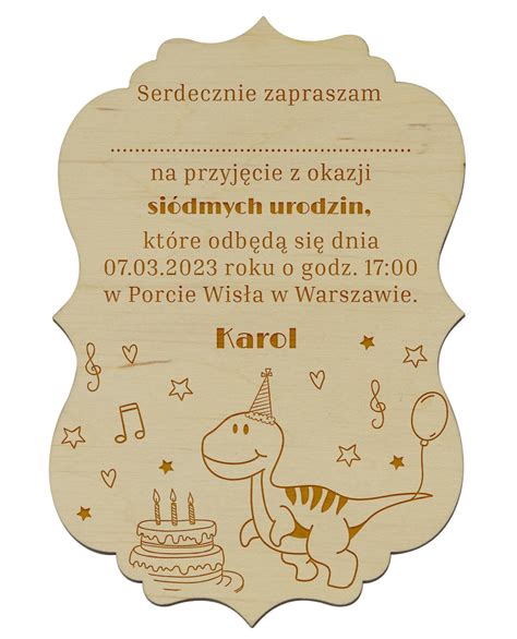 Zaproszenie Na Urodziny Dziecka - Drewniane, Personalizowane | Zaproszenia \ Na Urodziny