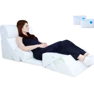 Bed Wedge Pillow Set, Premium Foam Orthopaedic Wedge Pillow for Back Neck Leg Pain Relief ...