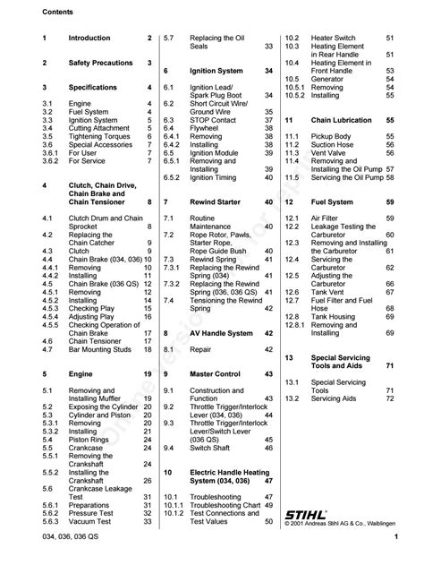 Stihl 034 and 036 Chain Saw Service Manual by glsense - Issuu