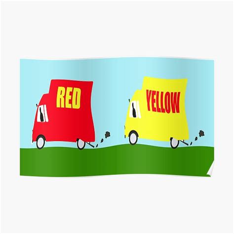 "Tongue twister - Red lorry, yellow lorry" Poster by funkyworm | Redbubble