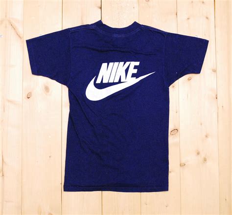 Vintage 1970's Blue NIKE Logo T-shirt / Back Print / Retro - Etsy