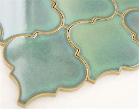 Glossy Green Arabesque Tile | Porcelain Mosaic Tile — Oasis Tile