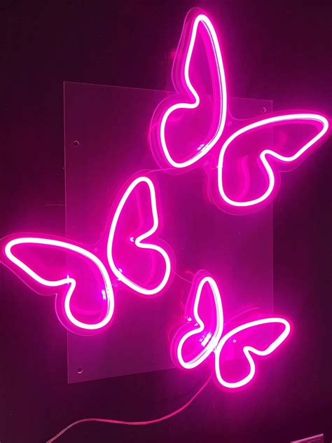 Download Cute Neon Pink Butterfly Signs Wallpaper | Wallpapers.com