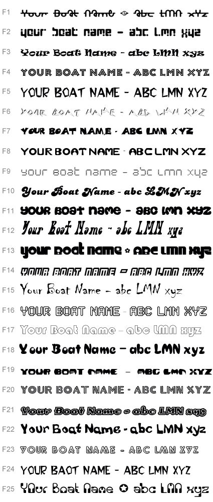 Boat Name and lettering Fonts