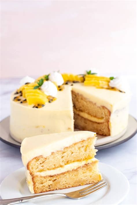 Mango Passion Fruit Cake Recipe - The Gourmet Larder