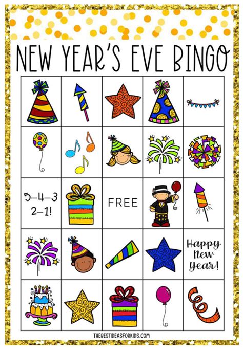 New Years Bingo (Free Printable) - The Best Ideas for Kids