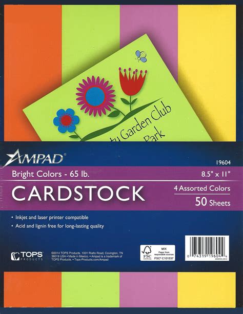 Buy Neon Bright Color Printable Cardstock Paper 8 1/2x11 Inkjet/Laser - 50 Sheets Online at ...