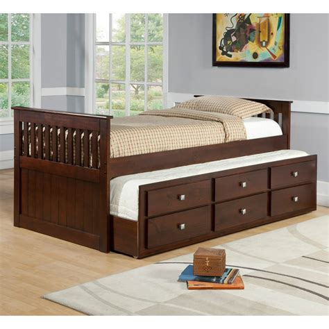 Donco Kids Captains Twin Trundle Bed - Walmart.com - Walmart.com