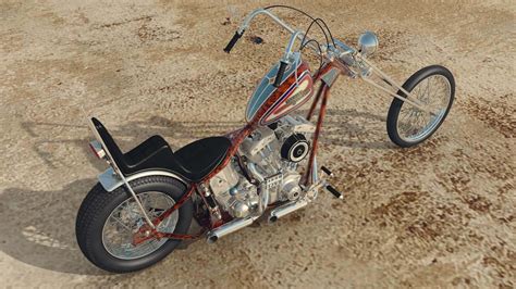 70'S Old School Harley Davidson Chopper - 3D Model by francozero