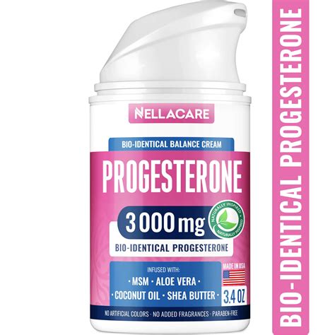 Progesterone Cream (Bioidentical) for Menopause Relief 3000 mg - Made in USA - Bio-Identical ...