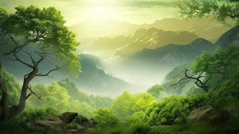 Nature Forest Sun Ecology Background, Green, Trees, Irrigation ...