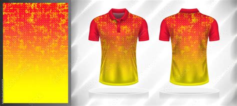 Vector sport pattern design template for Polo T-shirt front and back ...