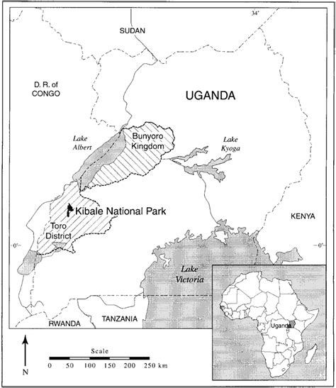 Map of Uganda showing Toro District and Bunyoro Kingdom as de®ned by ...