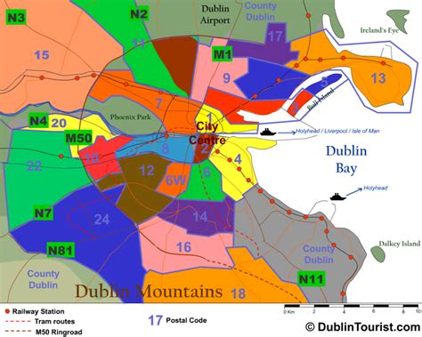 Dublin Postal Code Map - IrishTourist.com | Dublín, Irlanda, El barrio