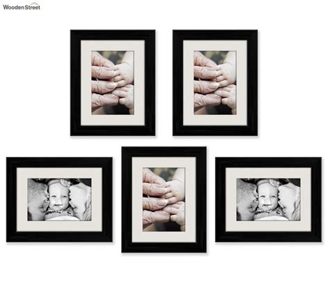 Buy Black Wood Wall Frames - Set of 5 Online in India at Best Price - Modern Photo Frames - Home ...