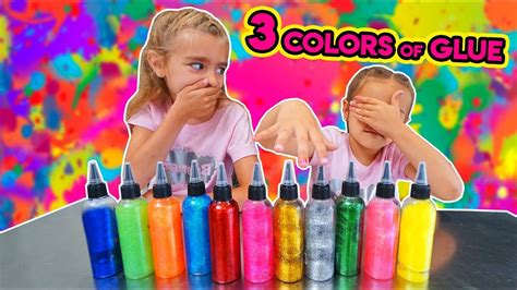 3 COLORS of GLUE SLIME CHALLENGE - 3 COLORES DE COLA PARA SLIME!! Las Ratitas SaneuB - YouTube