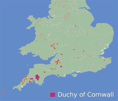 A map of the Duchy of Cornwall : r/EnglandPics