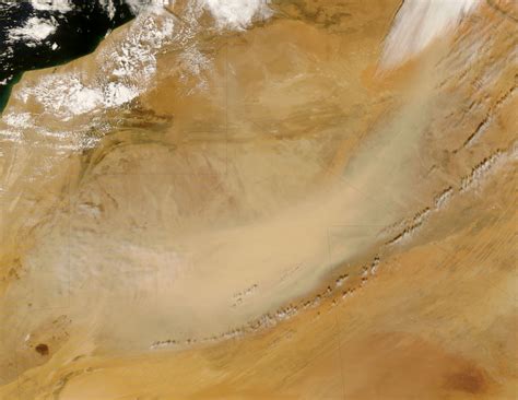 Dust Over the western Sahara Desert