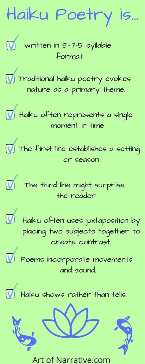 Haiku Format: How to write a haiku in three steps - The Art of Narrative