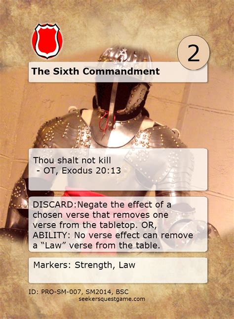 Seeker's Quest - LDS Game: Verse Database: The Sixth Commandment