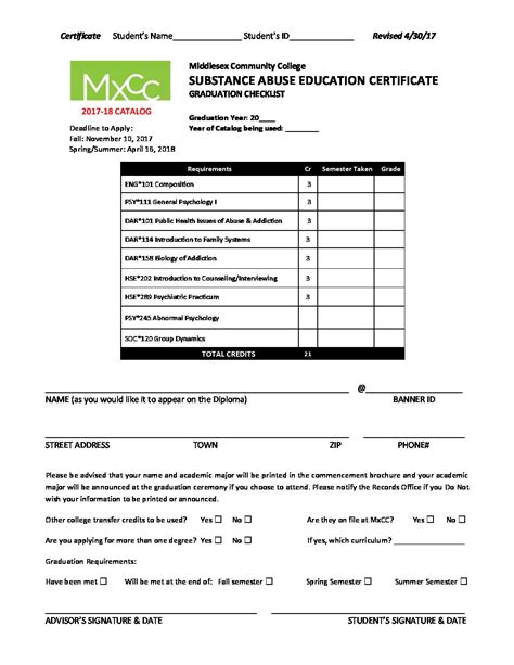 Substance Abuse Education Certificate 17-18 | CT State, Middlesex