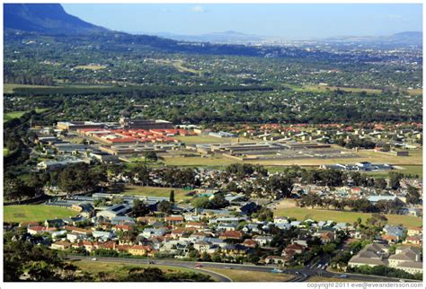 Cape Flats, including Pollsmoor Prison (the building with the red roof ...