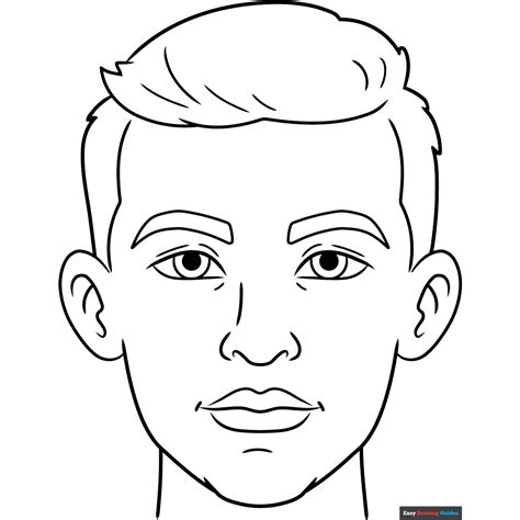 Man Face Coloring Page | Easy Drawing Guides in 2024 | Male face drawing, Drawing tutorial face ...