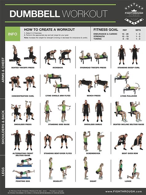 Fighthrough Fitness Dumbbell Workout Poster – The Fitness Store