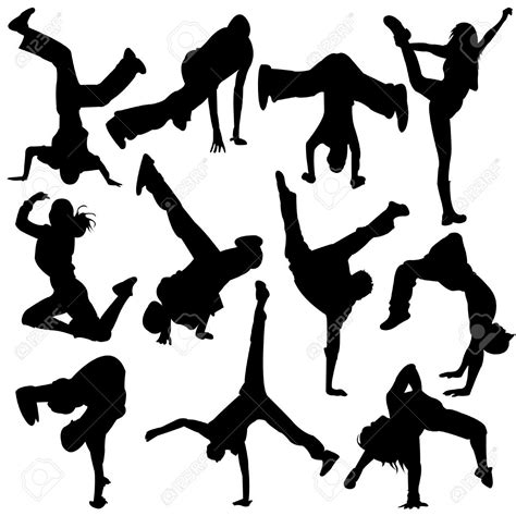 Silhouette Pause Danse - Fille Danse Clip Art Libres De Droits ...