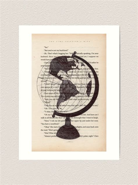 "Globe / Atlas / World Map Drawing / Sketch / Illustration onto Vintage ...